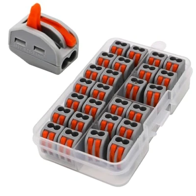 Image of CESFONJER Lever Nut Connector Assortment Conductors 26 pcs Compact Wire Connectors 222 412.