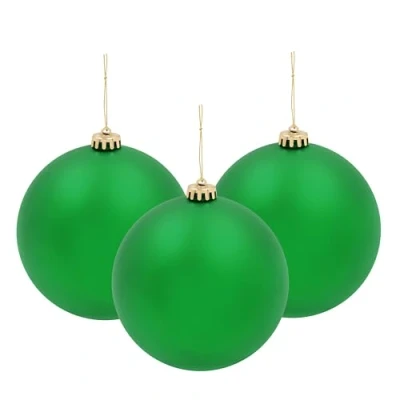 Image of Christmas Workshop 3PK 15cm Green Traditional Matt Bauble