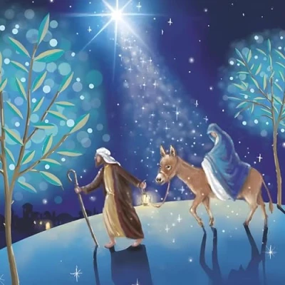 Image of GBCC Charity Christmas Cards Pack of 10 with Religious Design Eco Friendly Xmas Multipack Envelopes