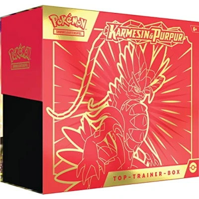 Image of Pokémon Trading Card Game Top Trainer Box Crimson &amp; Purple (Koraidon) (9 Booster Packs and Premium Accessories), German version