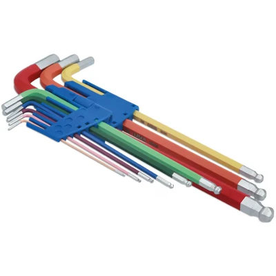Image of Laser 7869 Colour Coded Hex Key Set Ball End 9pc