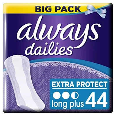 Image of Always Dailies Extra Protect Panty Liners Long Plus, Pack of 4