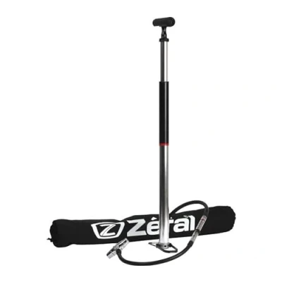 Image of Zefal Profil Travel Aluminium Compact Floor Pump, Inline Gauge, 10 bar/145 psi, 330 g Silver/Black