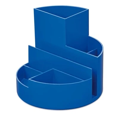 Image of Maul 140 x 125 mm Round Box ,desk organiser, 6 compartments, the original from Germany Blue