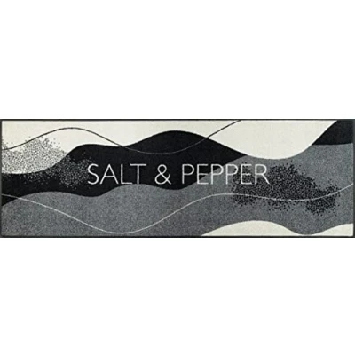 Image of wash+dry Salt &amp; Pepper Doormat 60 x 180 cm Grey Inside and Outdoor Washable