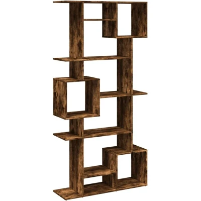 Image of vidaXL Book Cabinet Smoked Oak 92x29x188 cm Engineered Wood