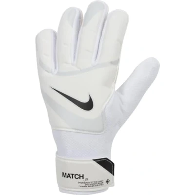 Image of Nike Performance Match Unisex Goalkeeping gloves for kids, Size: 4, White/pure platinum/black
