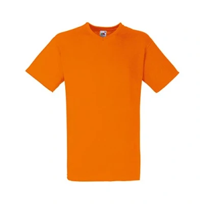 Image of Fruit of the Loom Mens Valueweight V Neck, Short Sleeve T Shirt (S) (Orange)