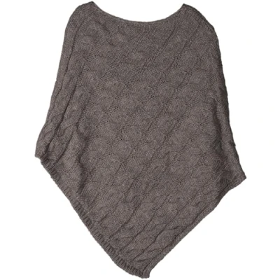 Image of styleBREAKER Knitted Poncho with Plait Pattern, Round Neck Poncho, coarse Knit, Ladies 08010040, Colour:Taupe