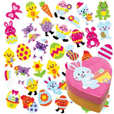 Image of Baker Ross AT462 Easter Foam Stickers, Creative Art and Craft Supplies for Kids to Make Decorate (120 Pack)