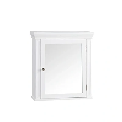 Image of Teamson Home Bathroom Stratford Wooden Mirrored Medicine Cabinet White 6544