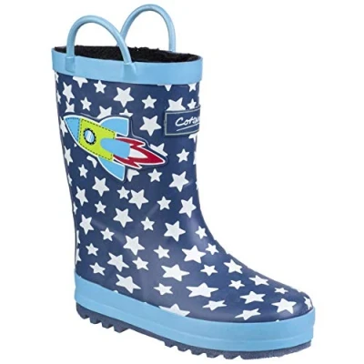 Image of Cotswold Sprinkle Wellingtons Junior Dark Blue White