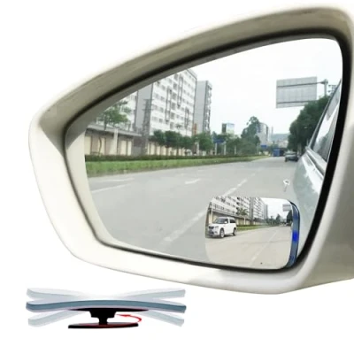 Image of Slim Square Blind Spot Mirror, Ampper HD Glass Frameless Convex Rear View Pack of 2