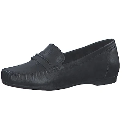 Image of Marco Tozzi Women&#039;s 2 24225 28 Leder Slipper Loafer, Black Antic, 8 UK