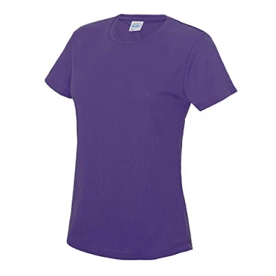 Image of Just Cool Women&#039;s Sports Plain coloured T Shirt Purple X Large