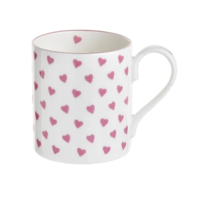 Image of Nina Campbell Bone China Mug, Pink Hearts Design