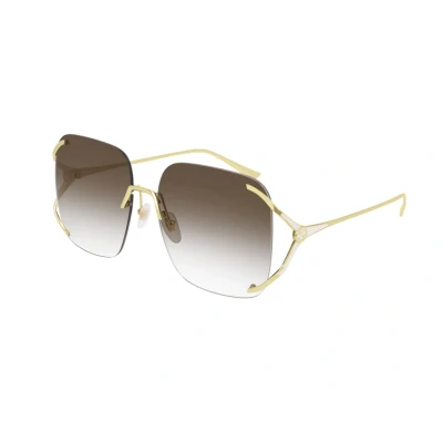 Image of Gucci Sunglasses goldcoloured/brown, Women&#039;s, Size: 60, Gold coloured/brown