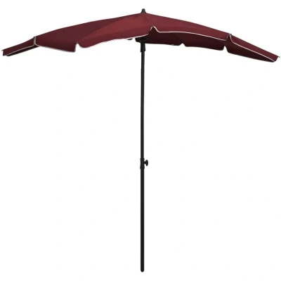 Image of vidaXL Garden Parasol with Pole 200x130 cm Bordeaux Red