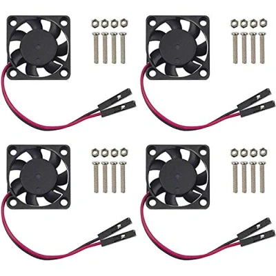 Image of AOICRIE 4Pcs for Raspberry Pi 4 Quiet Fan, DC 5V 3.3V Brushless CPU Cooling Fan with Heatsink 4B / 3B+ 3B/ Zero/Zero W or Other Robot Project