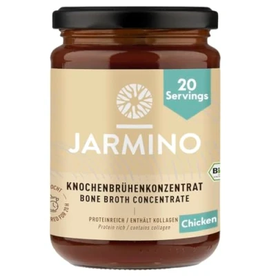 Image of JARMINO organic Bone Broth Concentrate from Free Range Chicken, Germany, 200 g (20 servings), rich in collagen