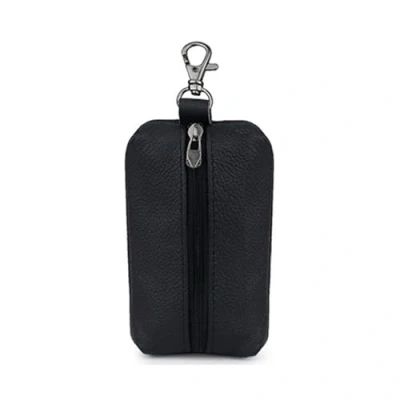 Image of Auony Unisex Genuine Leather Key Case Wallet Pouch Bag Keychain Holder with Ring &amp; Zipper