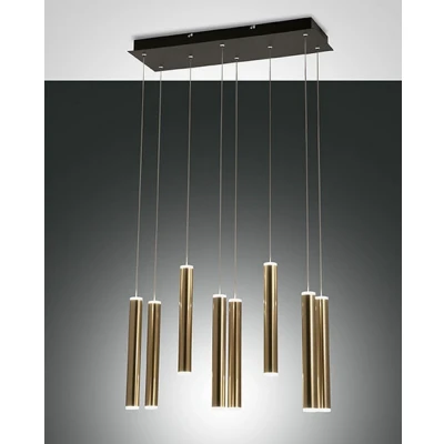 Image of Prado LED Cluster Pendant Ceiling Light Black / Satin Brass Glass