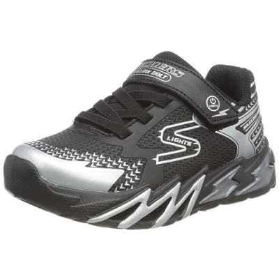 Image of Skechers Flexglow BOLT Trainers Black/red/orange/yellow for kids, Size: 1.5, Textile/synthetics