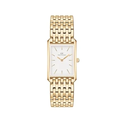 Image of Daniel Wellington The Bound women&#039;s watch golden DW00100705 rectangular 316L steel