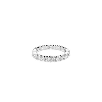 Image of Swarovski Matrix Vittore ring, Round cut, White, Silver tone finish