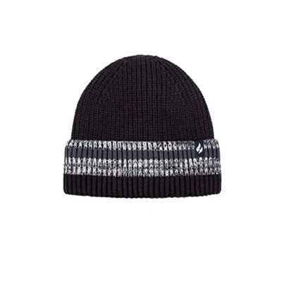 Image of Mens 1 Pack SOCKSHOP Heat Holders Arran Turnover Stripe Hat Denim One Size