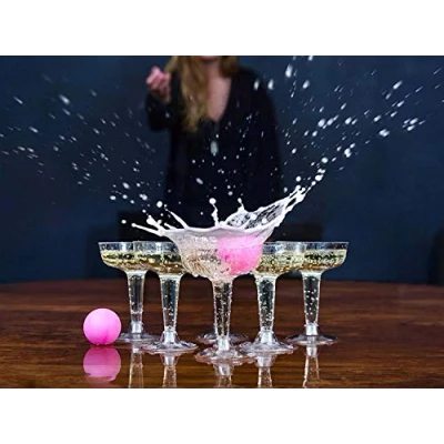 Image of The Magic Toy Shop 20 pc Prosecco Fizzy Dizzy Party Skill Luck Game &amp; Drinking Ping Pong Glass Ball