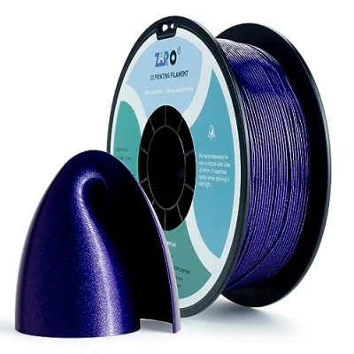 Image of ZIRO PLA Glitter Filament 1.75mm, 3D Printer Diamond Series 1.75 1KG(2.2lbs), Dimensional Accuracy +/ 0.03mm, Blue