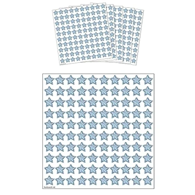 Image of HENBRANDT Silver Holographic Star Stickers (Pack of 500) Stars Mini Teacher Reward Scrapbook for Crafts Glitter Art and Craft Classroom Resource