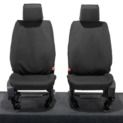 Image of UK Custom Covers SC426BAD25 Tailored Heavy Duty Waterproof Front Seat (NO Armrests) Black Fits Ford Transit Connect Active 2020 Onwards