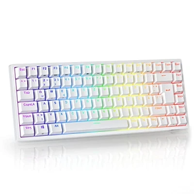 Image of RK ROYAL KLUDGE RK84 DE 75% Gaming Keyboard, 85 Keys Compact TKL Bluetooth Mechanical Brown Switch, RGB Backlight, 2.4Ghz, for Mac &amp; Windows