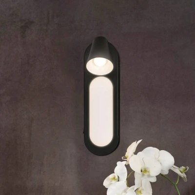 Image of LEDVANCE LED wall light Neptune, 1 spot, switch, black