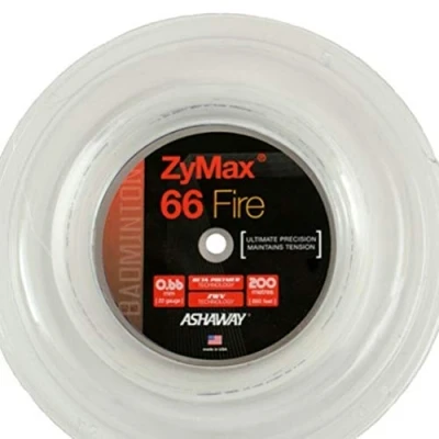 Image of ASHAWAY Zymax 62 Fire Badminton String 200m Reel, Color White