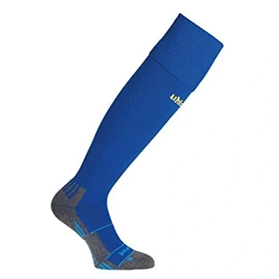Image of Uhlsport Unisex Team Pro Player Stocking Socks Azure Blue/Corn Yellow, Size 28 32