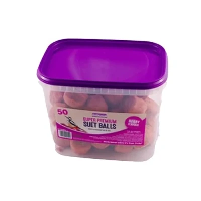 Image of Suet To Go Berry Balls Tub 50x85gm 50 Pack (85g per Ball) in Reusable Premium Wild Bird Food