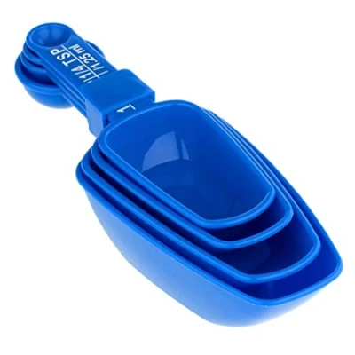 Image of Chef Aid Kitchen and Pantry Scoops, Set of 4 Scoops Perfect for Measuring a Wide Range Foods, Each Scoop has Spoon Built into The Handle Multi use, Dishwasher Safe