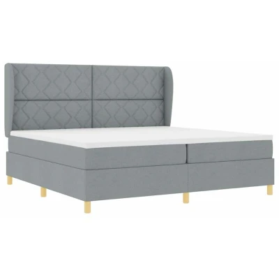 Image of vidaXL Box Spring Bed with Mattress Light Grey 200x200 cm Fabric