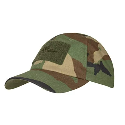 Image of Helikon Tex Men&#039;s Tactical BBC Cap Cotton Ripstop Khaki Cap, Us Woodland, One Size