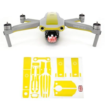 Image of Wrapgrade Skin compatible with DJI Mavic Air 2 Accent Color B (LIMONCINO YELLOW)