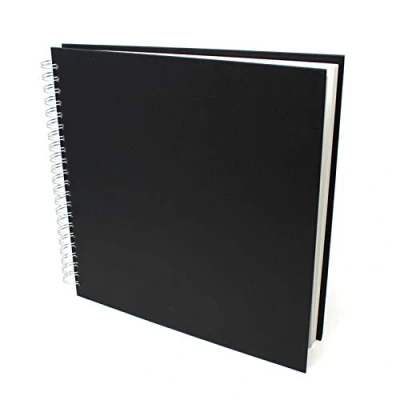 Image of Artway Studio Spiral Bound Square Sketchbook 285mm 96 Sides/48 Pages of 170gsm Cartridge Paper Black Hardback