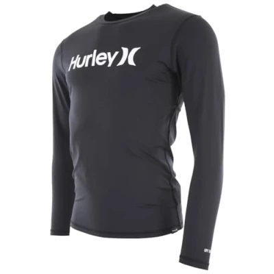 Image of Hurley Mens OAO Quickdry Rashguard Ls Rash Guard Shirt, Black, S EU