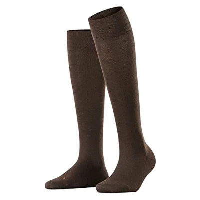 Image of 1 Pair Dark Brown Sensitive Berlin Merino Wool Left And Right Knee High Socks Ladies 5.5 8 Falke