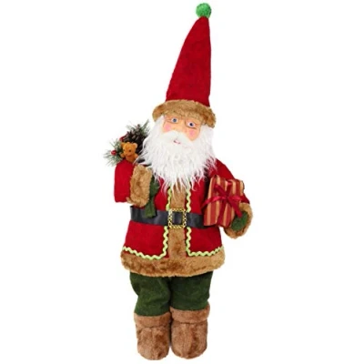 Image of Christmas Concepts® 23&quot; Traditional Nordic Style Standing Santa Claus Figure with Telescopic Legs Decorations (Red)