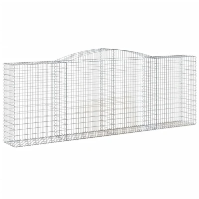 Image of vidaXL Arched Gabion Basket 400x50x140/160 cm Galvanised Iron