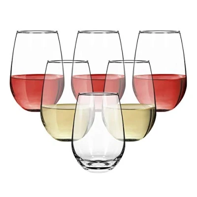 Image of Vinsani Set of 6 Traditional Crescent Highball Glass Tumblers 510ml (17.2oz) Glasses