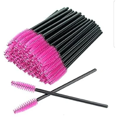 Image of 50 PCS Disposable Eyelash Brushes Mascara Wands Eye Lash Eyebrow Applicator/Castor Oil Applicator Cosmetic Makeup Brush Tool Kits (Purple/Black)